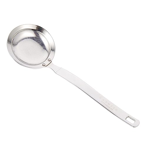 GRADENEVE Edelstahl Ölsieblöffel Mit Multifunktions-netzsieb Praktisches Fettsieb Für Lebensmittelvorräte Ergonomischer Küchenölsieb Für Einfaches Filtern von GRADENEVE