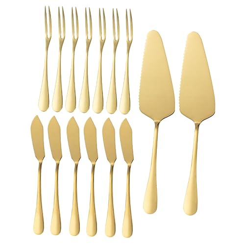 GRADENEVE Edelstahl Kuchenheber mit Tortenschaufel Käse Buttermesser Rostfrei Robust für Kuchen Pizza und Obst Wiederverwendbar Elegant für Küche und Party von GRADENEVE