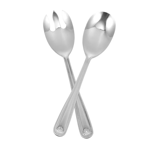 GRADENEVE Edelstahl Salatbesteck Salatlöffel und Gabel Multifunktional für Obst Salate Buffet Glatte Oberfläche Einfach zu Reinigen für Zuhause Restaurant Party von GRADENEVE