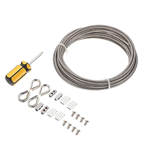 GRADENEVE Edelstahl Stahlseil Set mit Isolierung Rostfrei Montagefertig für Gartenzäune Geländer Terrassen Inklusive Drahtseilklemmen Kauschen und Seilklemmen Sicher und Langlebig GRADENEVE Edelstahl Stahlseil Set mit Isolierung Rostfrei Montagefertig für Gartenzäune Geländer Terrassen Inklusive Drahtseilklemmen Kauschen und Seilklemmen Sicher und Langlebig von GRADENEVE