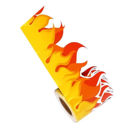 GRADENEVE Flammen Bordüren Aufkleber Selbstklebende Dekorative Randverzierung für Klassenzimmer Pinnwände Tafel und Fensterdekoration Auffällige Vielseitige Randbordüre von GRADENEVE