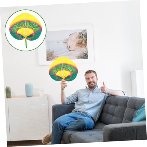 GRADENEVE Form Bambus Handventilator Handgewebt Leicht Kühlend Dekorativer Fächer Für Sommer Strand Party Schlafzimmer Büro von GRADENEVE