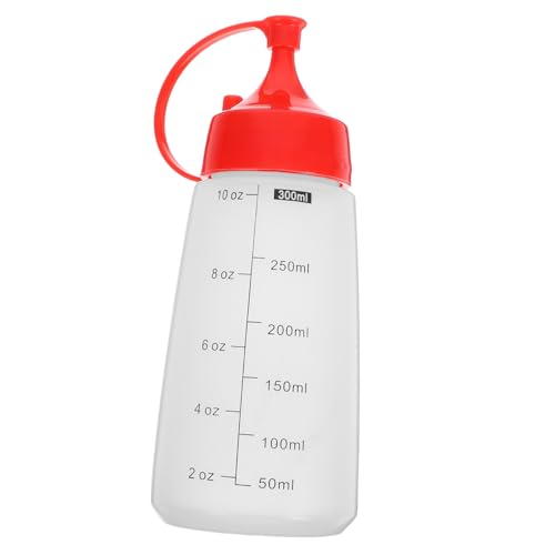 GRADENEVE Quetschflasche Für Saucen Und Flüssigkeiten Transparente Flasche Mit Für Ketchup Salatdressing Mit Sicherem Deckel Für Küche Und Grillen von GRADENEVE