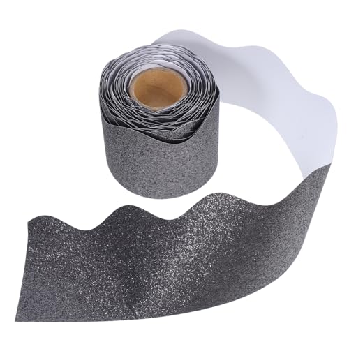 GRADENEVE Glitzernde nicht Klebende Schwarze Tafelbordüre Abnehmbare Papier Bordüre Dekorativer für Klassenzimmer und Bulletin Board Austauschbar Wasserfest Festival Dekoration von GRADENEVE