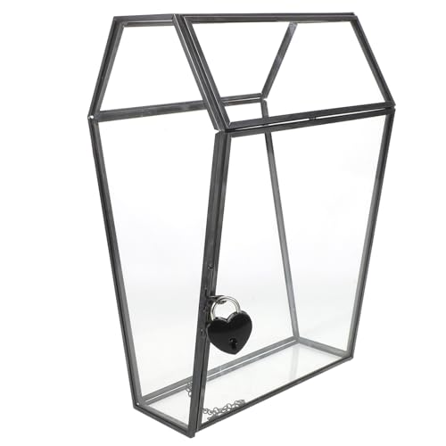 GRADENEVE Handgefertigte Gothische Glas-displaybox Sargform Transparenter Schmuck Organizer Mini Vitrine Schmuckschatulle für Sammler und Halloween-dekoration von GRADENEVE