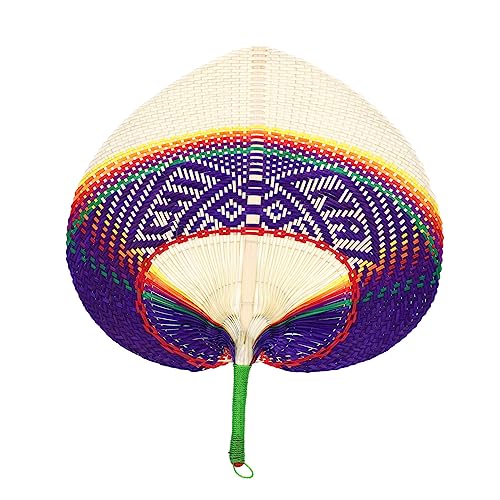 GRADENEVE Handgefertigter Bambus Fächer Wanddekoration Ethnisch Kreativer Handfächer Natur Palmblatt Für Zuhause Sommer Deko Unique Kunstwerk von GRADENEVE