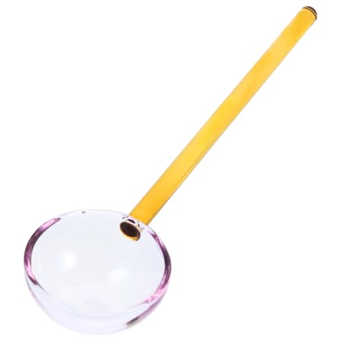 GRADENEVE Hochtemperaturbeständiger Glaslöffel Milch Frühstückslöffel mit Langem Griff Eleganter Transparenter Dessertlöffel für Reis Suppe und Porridge Vielseitiger Küchenlöffel für von GRADENEVE