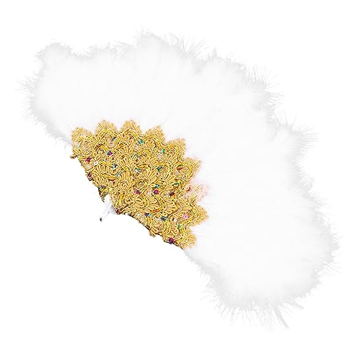 GRADENEVE Hochzeitsfächer Feder Eleganter Handfächer für Frauen für Braut und Hochzeitsfeiern Einzigartiges Dekorationsaccessoire für Fotos und Veranstaltungen von GRADENEVE