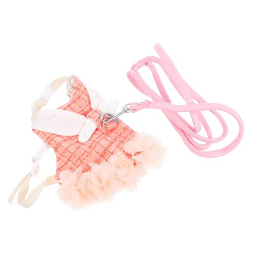 GRADENEVE Kaninchen Geschirr mit Leine Orange S Verstellbares Leichtes Bunny Harness für Haustiere Bequemes Waschbares Party Kostüm Zubehör für Zwergkaninchen und Junge Häschen von GRADENEVE