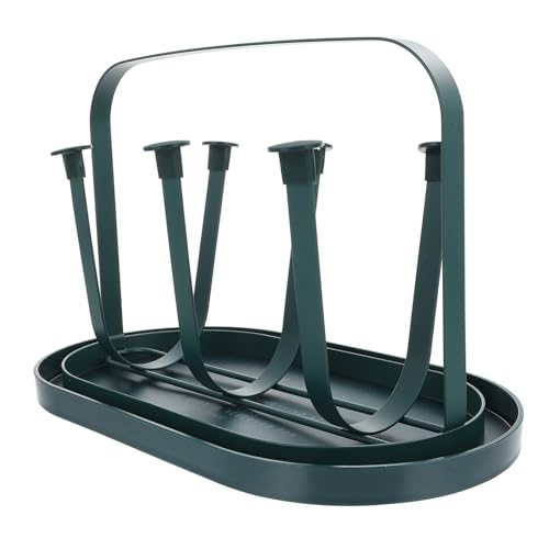 GRADENEVE Kreativer Grüner Becherhalter mit Abtropfschale Praktisches Tisch Organizer Gestell für Gläser und Tassen Platzsparender Küchen Cup Drainer Stand Rack für Haushalt und von GRADENEVE