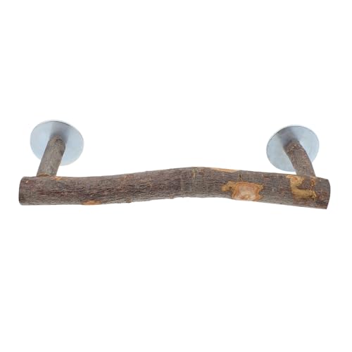 GRADENEVE Parrot Wooden Standing Rod U Förmige Sitzstange aus Langlebigem Holz für Kleine bis Mittelgroße Papageien Natürlicher Nagetrimmer Stabiler Vogelständer mit Futterbecherhalterung von GRADENEVE