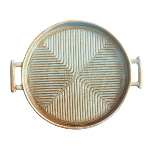 GRADENEVE Retro Keramisches Backblech mit Doppeltem Griff Porzellan Backform Hitzebeständig Spülmaschinengeeignet Einfache Reinigung für Steak und Westliche Gerichte von GRADENEVE