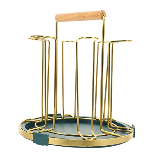 GRADENEVE Robuster Eisengestell Becherhalter mit Holzgriff Platzsparender Fach Tassenhalter für Küche und Haushalt Praktischer Glasbecher Trockenbaum für Restaurant und Wohnzimmerorganizer GRADENEVE Robuster Eisengestell Becherhalter mit Holzgriff Platzsparender Fach Tassenhalter für Küche und Haushalt Praktischer Glasbecher Trockenbaum für Restaurant und Wohnzimmerorganizer von GRADENEVE