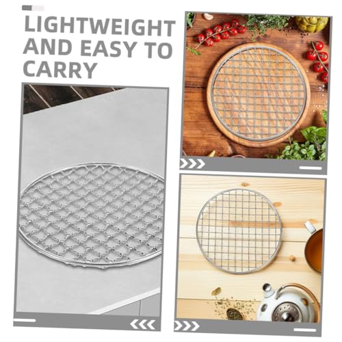 GRADENEVE Rundes BBQ Grillgitter aus Edelstahl Vielseitiges Leichtes Grillnetz für Fleisch und Gemüse Spülmaschinenfest für Outdoor Grillen und Backen von GRADENEVE