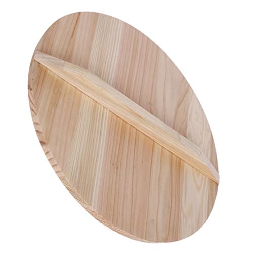 GRADENEVE Holz Wok Deckel Mit Griff Leichter Ergonomischer Topfdeckel Aus Naturholz Für Anti-überlauf Und Dampferhalt Für Kochliebhaber von GRADENEVE