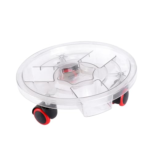 GRADENEVE Transparenter Runder Blumentopf untersetzer mit Abnehmbaren Bewegliche Pflanzentopf Basis aus Langlebigem Harz rutschfest Geruchlos für Innen Außenbereich Geeignet von GRADENEVE