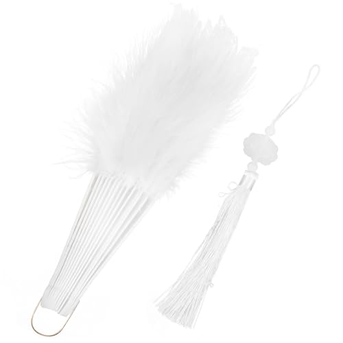GRADENEVE Vintage Spitzen-federfächer mit Dekorativer Quaste Faltbarer Handventilator aus Stabilem und Eleganter Federfächer für Tanz Fotografie und Sommerliche Outdoor-deko GRADENEVE Vintage Spitzen-federfächer mit Dekorativer Quaste Faltbarer Handventilator aus Stabilem und Eleganter Federfächer für Tanz Fotografie und Sommerliche Outdoor-deko von GRADENEVE