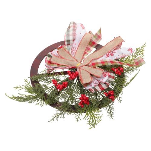 GRADENEVE Weihnachtskranz Holzrad Türkranz Fronttür Deko Langlebig Vielseitig Festlich für Innen Außen Weihnachtsgirlande Weihnachten Weihnachten Dekoration von GRADENEVE