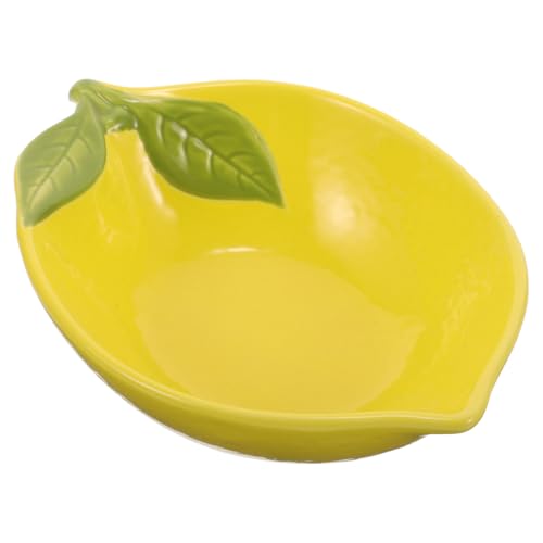 GRADENEVE Lemonförmige Keramikschüssel Süße Obst und Salatschüssel Kreative Dessertschüssel Vielseitige Servierschüssel Charmantes Küchenzubehör für Fruchtsalate und Snacks von GRADENEVE