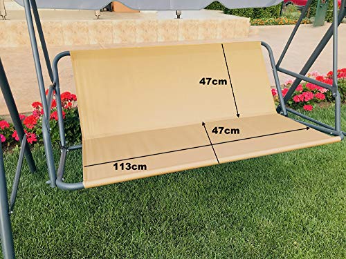 PETELA Ersatz-Schaukelsitzbezug für Hollywoodschaukel, Sitzbezug für Gartenstuhl, für den Außenbereich, 113 x 47 x 47 cm, Beige von PETELA