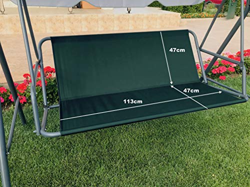 PETELA Ersatz-Schaukelsitzbezug für Hollywoodschaukel, Sitzbezug für Gartenstuhl, für den Außenbereich, 113 x 47 x 47 cm, Grün von PETELA