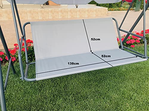 PETELA Ersatz-Schaukelsitzbezug für Hollywoodschaukel, Sitzbezug für Gartenstuhl, für den Außenbereich, 138 x 52 x 52 cm, Grau von PETELA