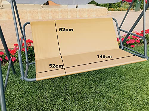 PETELA Ersatz-Schaukelsitzbezug für Hollywoodschaukel, Sitzbezug für Gartenstuhl, für den Außenbereich, 148 x 52 x 52 cm, Beige von PETELA