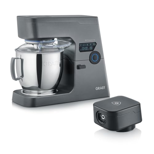 GRAEF Küchenmaschine MYestro KM7016 mit Adapter | Knetmaschine mit 7 Liter Edelstahl-Rührschüssel | Multifunktionale Rührmaschine mit flüsterleisen und effizienter 800 Watt Gleichstrommotor von GRAEF.