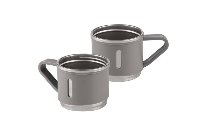Becher für Isolierflasche, 150 ml, 2er Set, grau, matt von GRÄWE