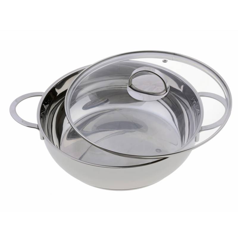 Servierpfanne Pro Line, Ø 28 cm, mit Glasdeckel, Edelstahl von GRÄWE