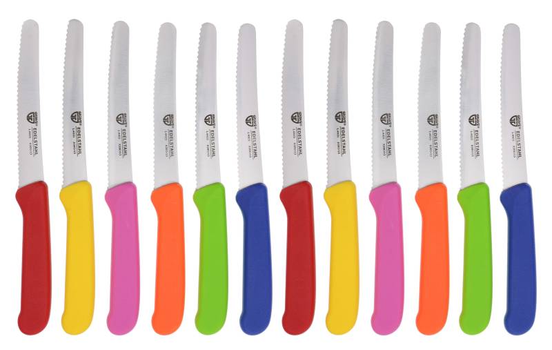 Brötchenmesser & Frühstücksmesser, 12-teilig, Wellenschliff, Bunt von GRÄWE