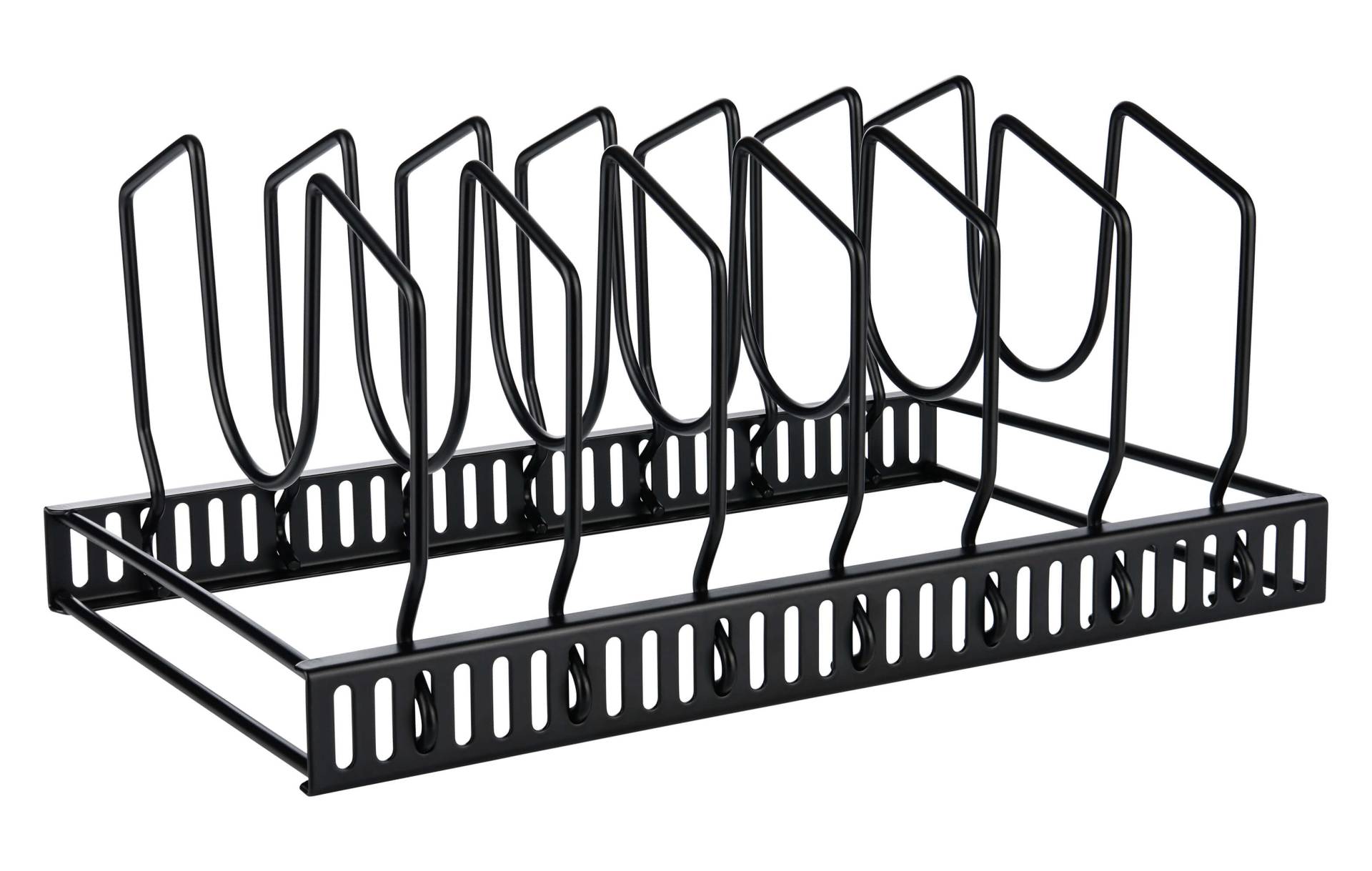 Deckel- und Tellerhalter, verstellbar, 6 Nischen, schwarz von GRÄWE