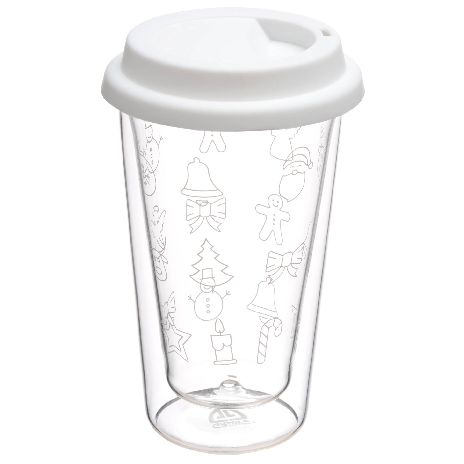 To-Go Thermobecher mit Silikondeckel weiß, 300 ml, Wintermotiv To-Go Thermobecher mit Silikondeckel weiß, 300 ml, Wintermotiv von GRÄWE