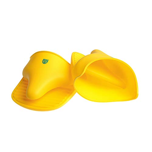 GRÄWE 2er Topfhandschuhe Silikon Ofenhandschuhe Topflappen Set gelb von GRÄWE
