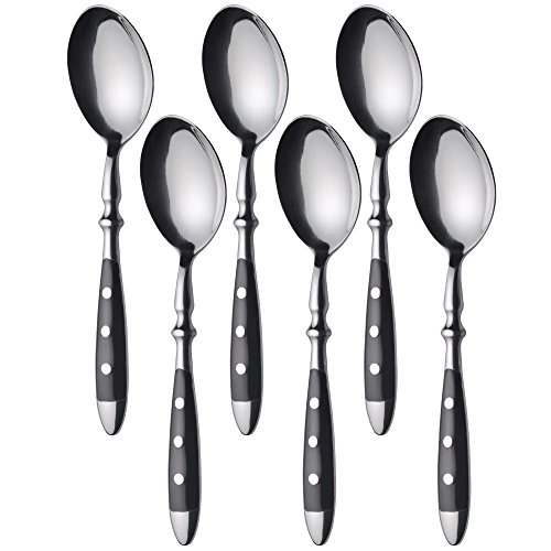 GRÄWE Tafel-Löffel 6er Set - Menü- und Suppenlöffel aus geschmiedetem Edelstahl, rostfrei, nickelfrei, schwarzer Griff, Serie "NÜRNBERG" GRÄWE Tafel-Löffel 6er Set - Menü- und Suppenlöffel aus geschmiedetem Edelstahl, rostfrei, nickelfrei, schwarzer Griff, Serie "NÜRNBERG" von GRÄWE