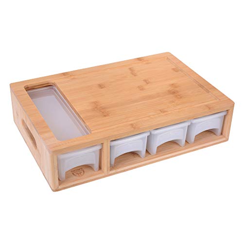 GRÄWE Bambus Schneidebrett groß, 40 x 27 cm, Holzbrett für Linkshänder, Küchenbrett mit Auffangschalen, klingenschonend, rechteckig GRÄWE Bambus Schneidebrett groß, 40 x 27 cm, Holzbrett für Linkshänder, Küchenbrett mit Auffangschalen, klingenschonend, rechteckig von GRÄWE