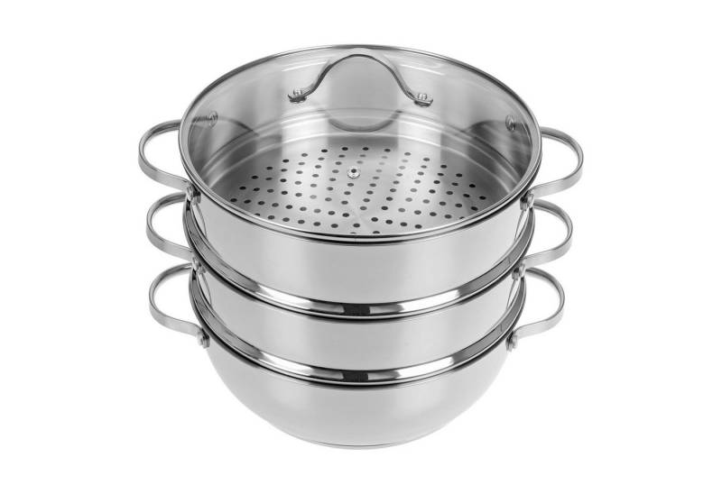 GRÄWE Bratpfanne GRÄWE Dampfgarer/Servierpfanne 28 cm mit zwei Dampfeinsätzen, Serie von GRÄWE