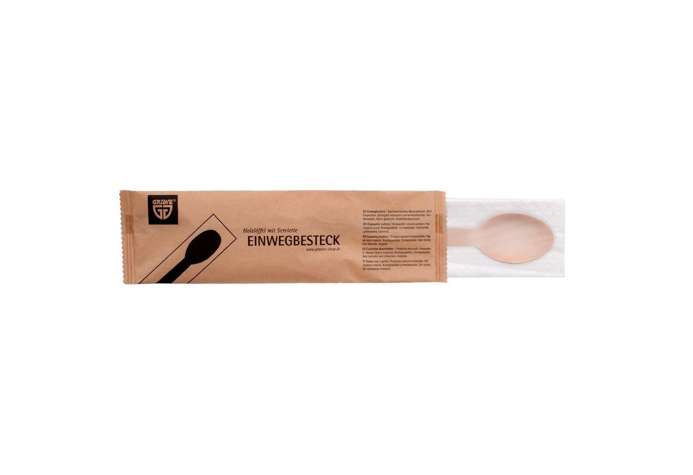 GRÄWE Einwegbesteck-Set GRÄWE Holzbesteck mit Serviette, Holz GRÄWE Einwegbesteck-Set GRÄWE Holzbesteck mit Serviette, Holz von GRÄWE