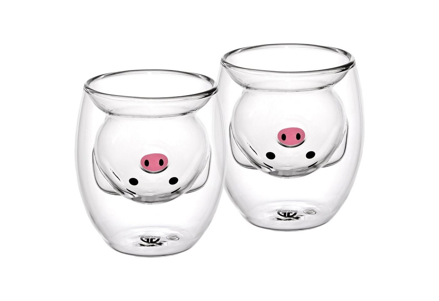 GRÄWE Glas GRÄWE Doppelwandige-Thermogläser, 200ml, 2er Set, Motiv Schwein, Glas GRÄWE Glas GRÄWE Doppelwandige-Thermogläser, 200ml, 2er Set, Motiv Schwein, Glas von GRÄWE
