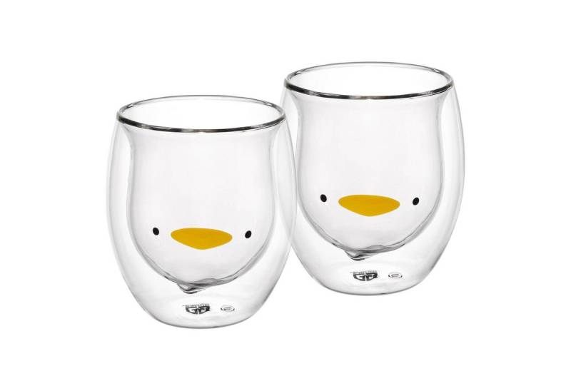 GRÄWE Glas GRÄWE Doppelwandige-Thermogläser, 285ml, 2er Set, Motiv Ente, Glas von GRÄWE