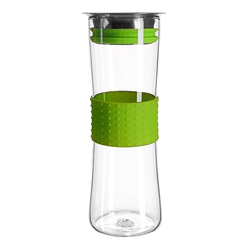 GRÄWE Glaskaraffe mit grüner Silikonmanschette, 1 Liter, Wasserkaraffe mit Deckel und Sieb aus Edelstahl, Karaffe aus Hartglas mit praktischem Griff, Wasserkrug, Glaskrug, leicht zu reinigen GRÄWE Glaskaraffe mit grüner Silikonmanschette, 1 Liter, Wasserkaraffe mit Deckel und Sieb aus Edelstahl, Karaffe aus Hartglas mit praktischem Griff, Wasserkrug, Glaskrug, leicht zu reinigen von GRÄWE