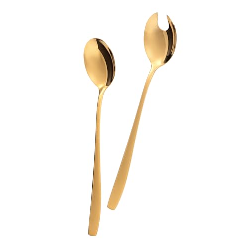 GRÄWE Goldenes Salatbesteckset, 2-teilig, aus Edelstahl 18/0 Chromstahl, poliert, spülmaschinengeeignet, Servierlöffel im zeitlosen Design, Serie Königstein GRÄWE Goldenes Salatbesteckset, 2-teilig, aus Edelstahl 18/0 Chromstahl, poliert, spülmaschinengeeignet, Servierlöffel im zeitlosen Design, Serie Königstein von GRÄWE