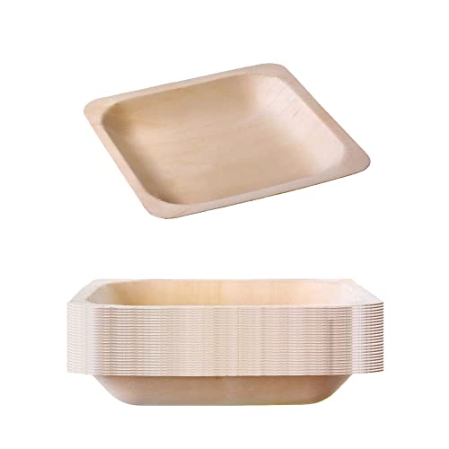 GRÄWE Einwegteller Set - Holz Teller, 25 Stück, 14,5 cm - Stabile Partyteller für 25 Personen, stabiler als Pappteller - Ideal als Partygeschirr und Einweggeschirr von GRÄWE