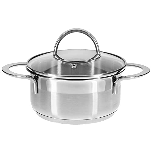 GRÄWE Kochtopf inkl. Glasdeckel, 750 ml, Spülmaschinengeeignet, Topf für Induktion, klein, Edelstahl, Ø 14 cm, Serie Pro-Line GRÄWE Kochtopf inkl. Glasdeckel, 750 ml, Spülmaschinengeeignet, Topf für Induktion, klein, Edelstahl, Ø 14 cm, Serie Pro-Line von GRÄWE