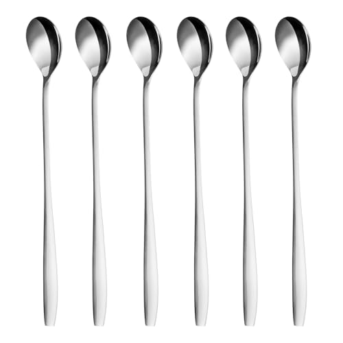 GRÄWE Latte Macchiato Löffel Set, Silber, 6-teilig, 22 cm, Lange Löffel, Cocktaillöffel, Dessertlöffel, Eislöffel, Löffel für Eiskaffee, Edelstahl, spülmaschinengeeignet von GRÄWE