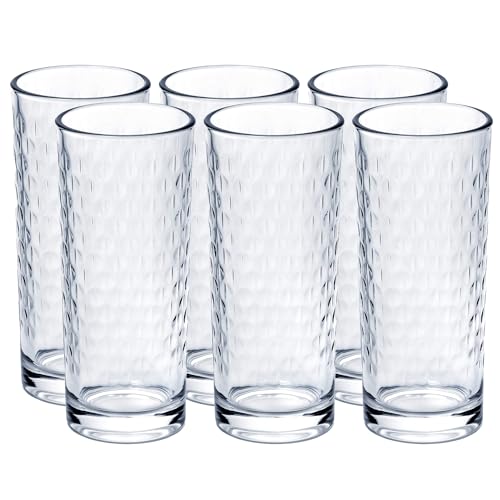 GRÄWE Trinkgläser Set, 6er Set, Wassergläser 300 ml, Longdrinkgläser, spülmaschinengeeignet, Saftgläser, Trinkgläser gemustert, Gläser für Cocktails von GRÄWE