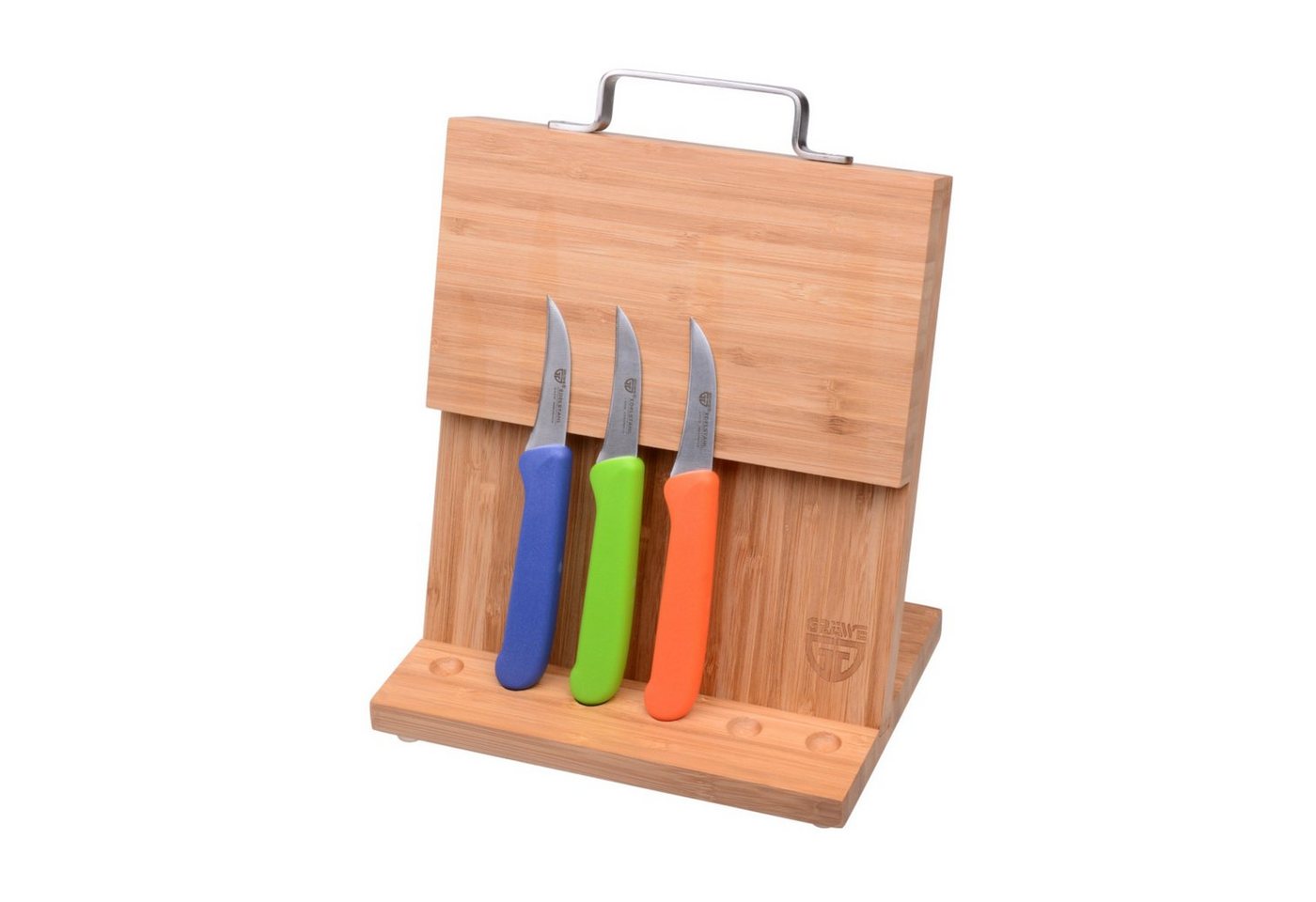 GRÄWE Messerblock GRÄWE Magnet-Messerhalter Bambus klein mit Küchenmessern von GRÄWE