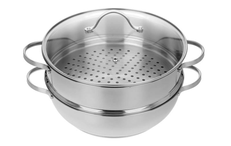 Kochtopf mit Dampfeinsatz und Glasdeckel Ø 28 cm, Serie Pro-Line von GRÄWE