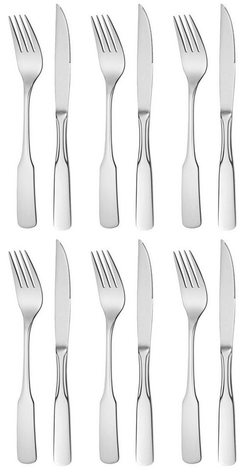 GRÄWE Steakbesteck 12-teiliges Steakbesteck Besteckserie SPATEN (12-tlg), 6 Personen, Edelstahl, Gräwe 12-teiliges Steakbesteck Besteckserie SPATEN von GRÄWE
