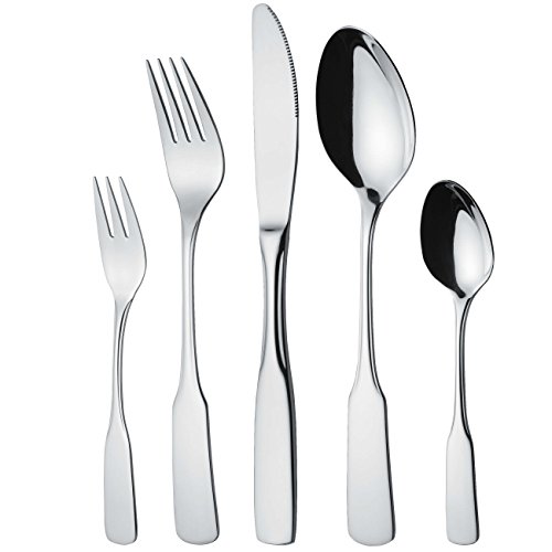 GRÄWE Besteck Set für 6 Personen, Tafelbesteck 30-teilig, Essbesteck Set inkl. Messer, Gabel, Löffel, Kuchengabeln, Kaffeelöffel, Besteck Edelstahl 18/10, poliert, spülmaschinengeeignet, Serie Spaten von GRÄWE